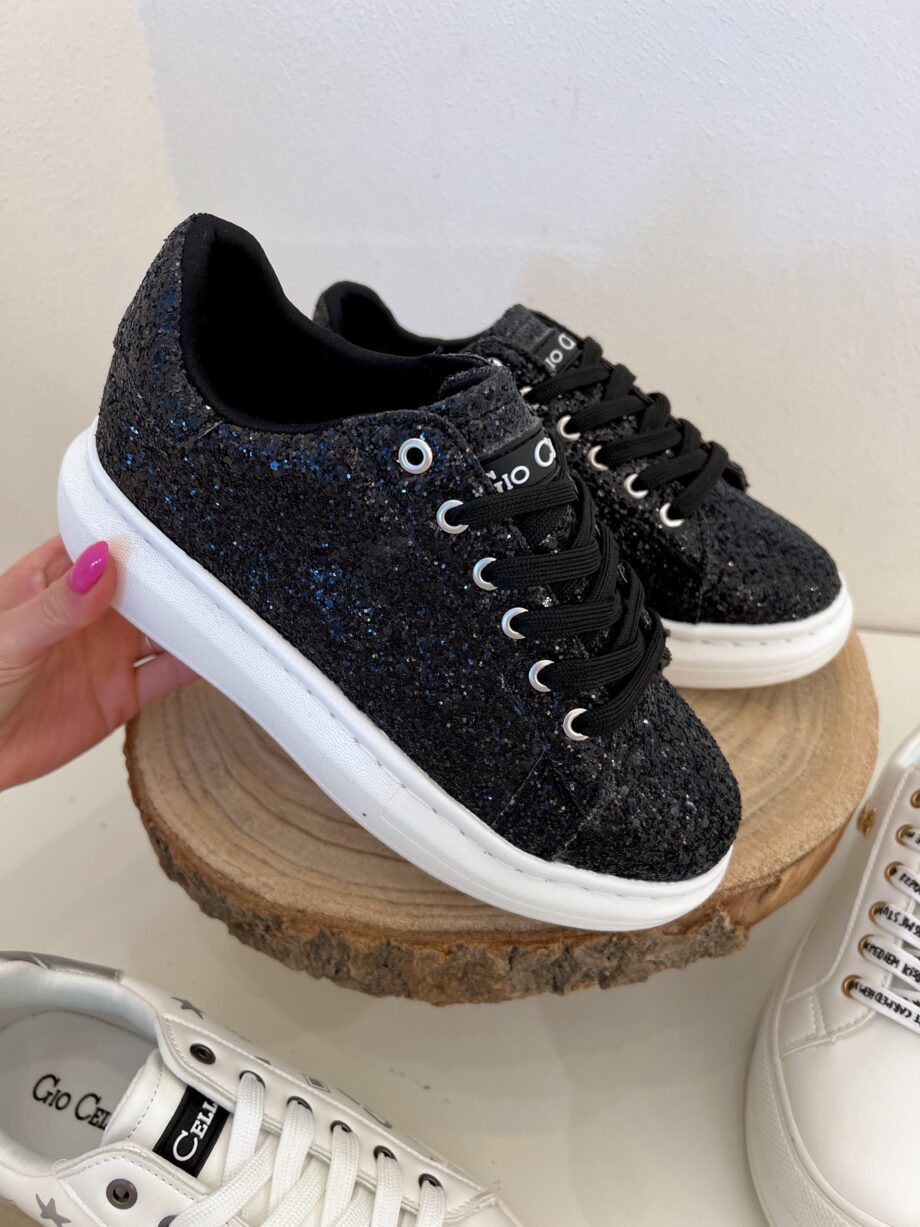 Shop Online Sneakers glitter nere Gio Cellini