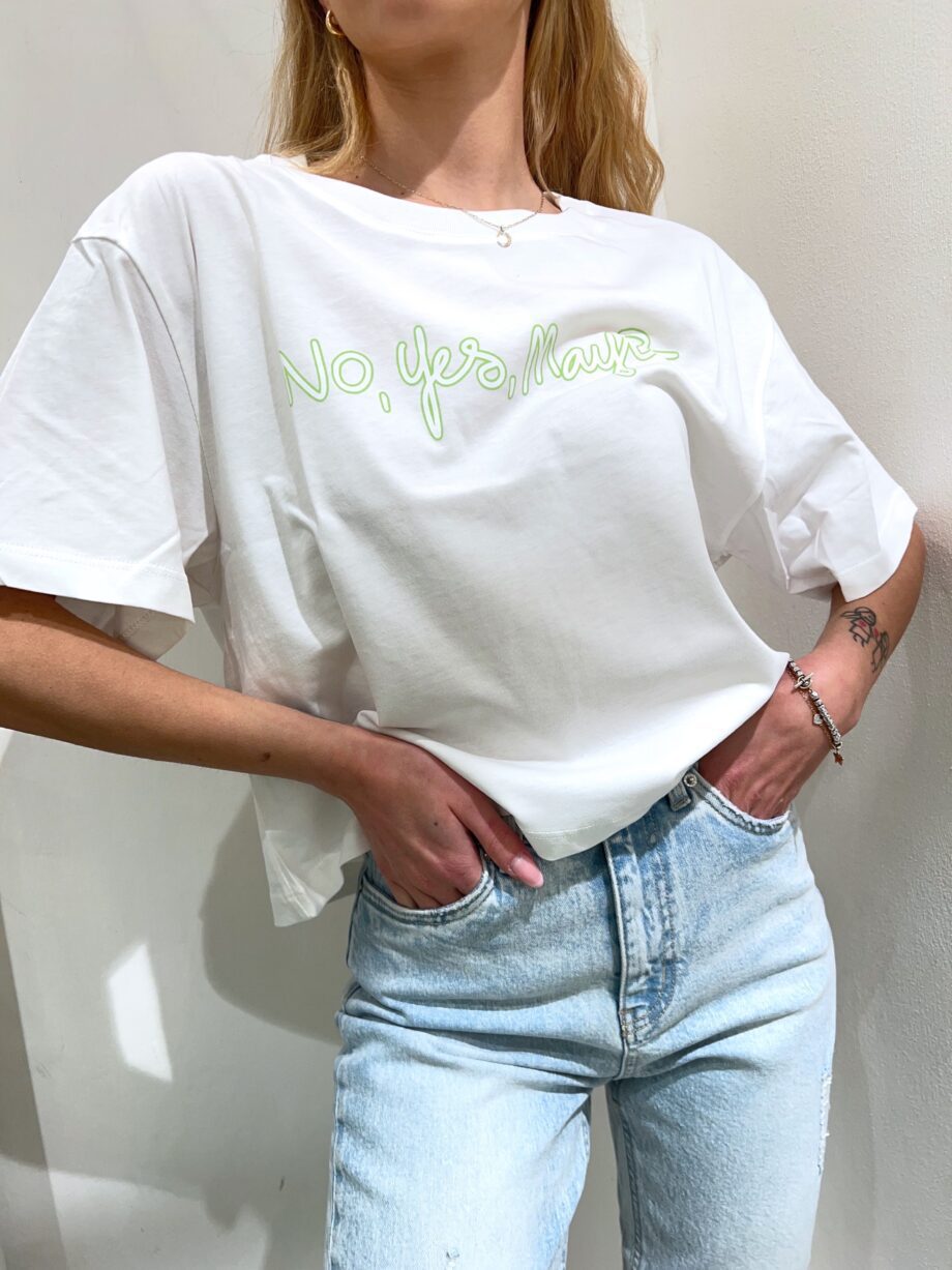 Shop Online T-shirt corta con scritta verde Vicolo