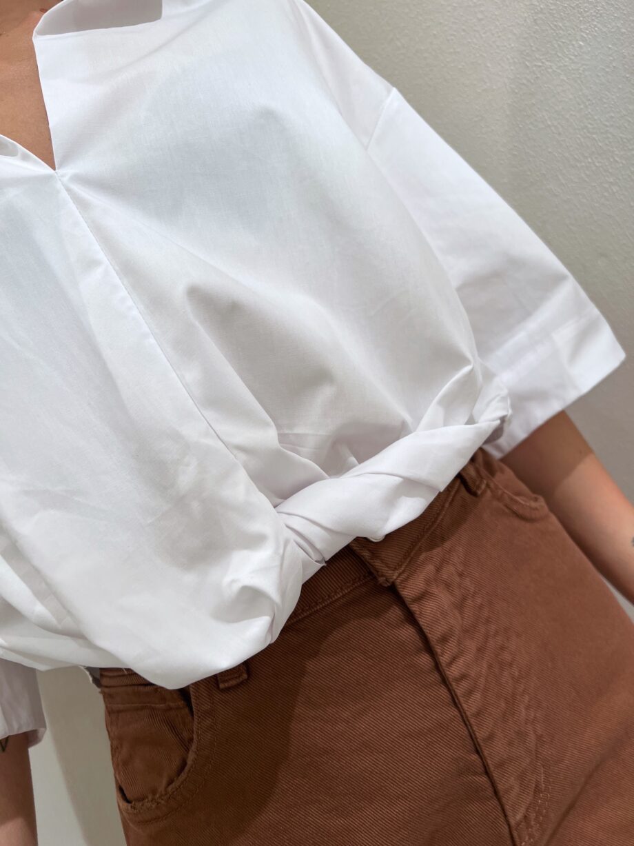 Shop Online Camicia corta bianca in cotone Kontatto