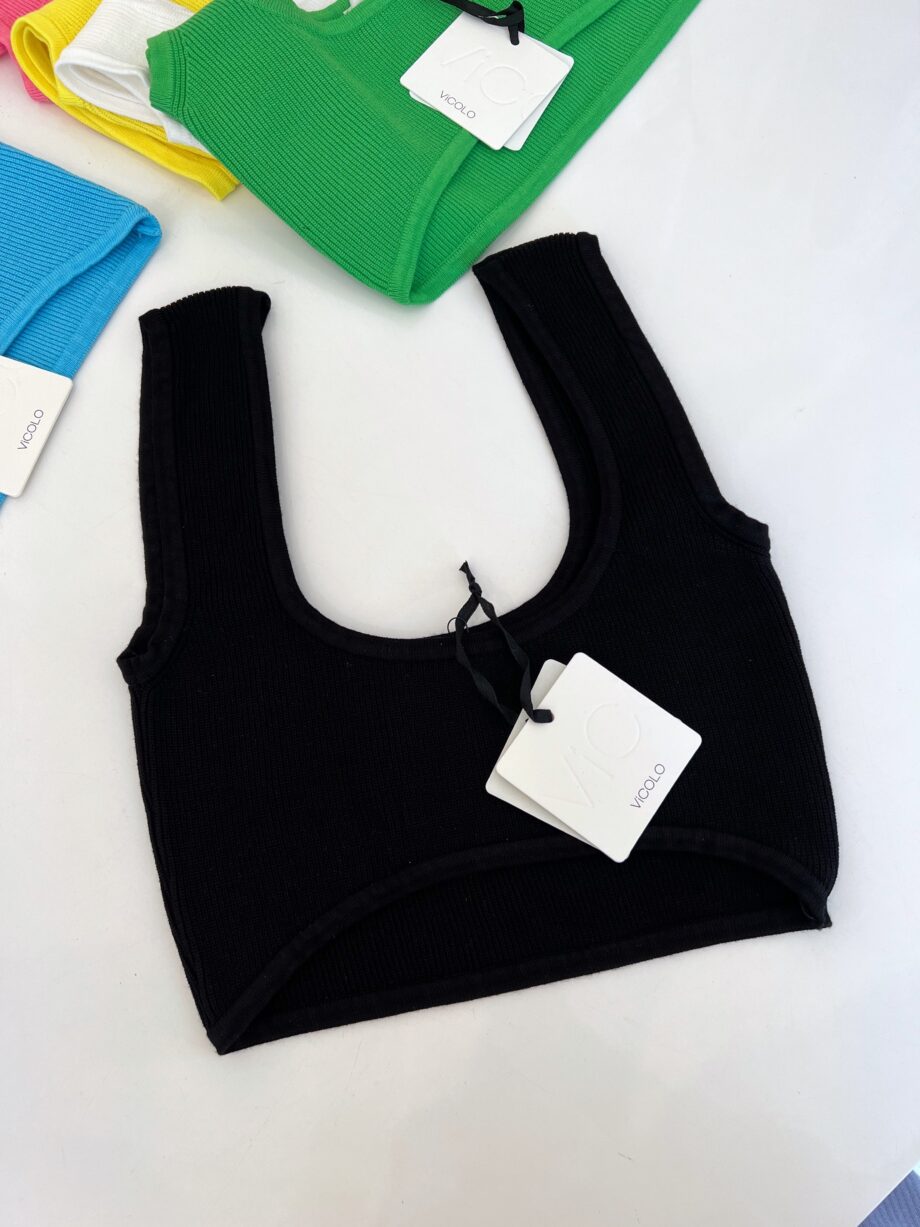 Shop Online Top crop fascia in maglia nero Vicolo