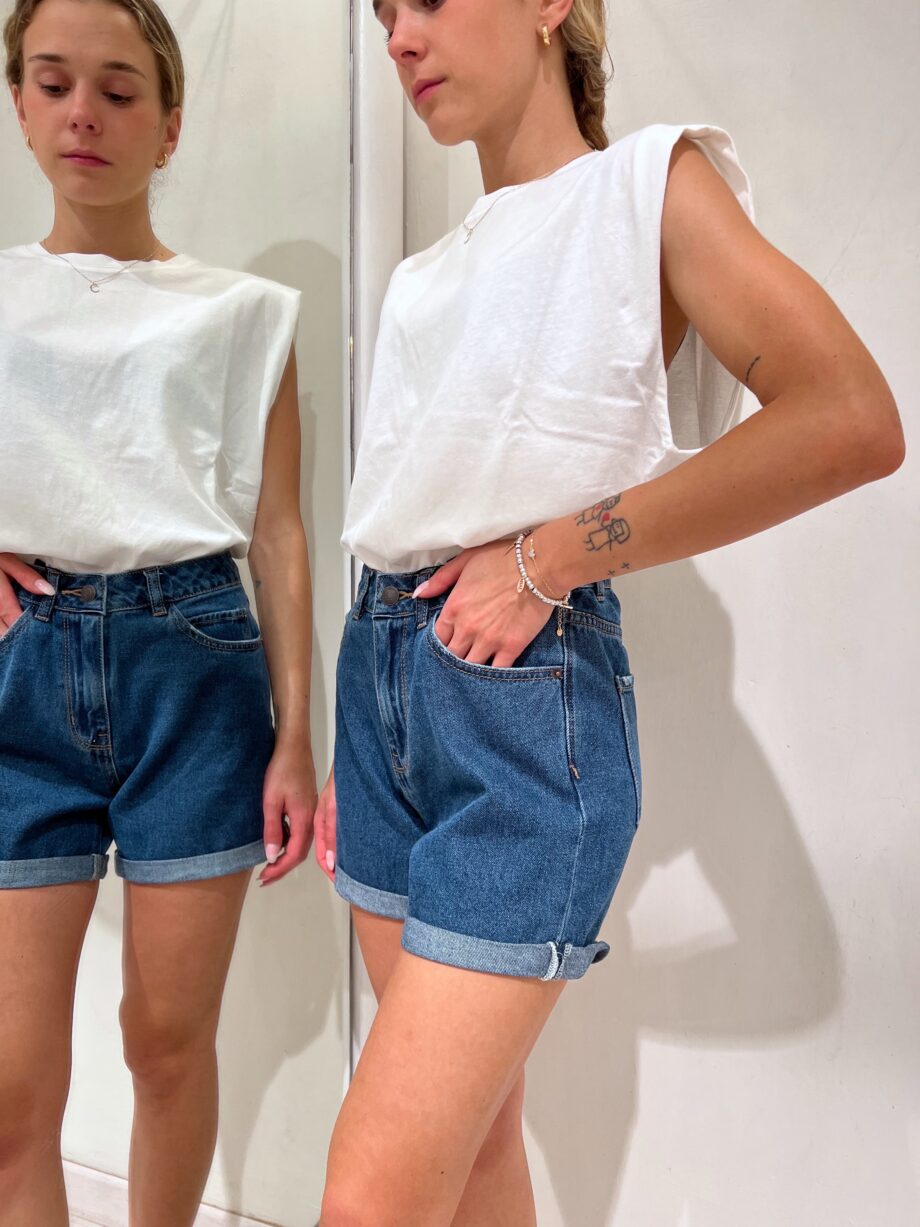 Shop Online Short in jeans scuro con rovescia Vero Moda