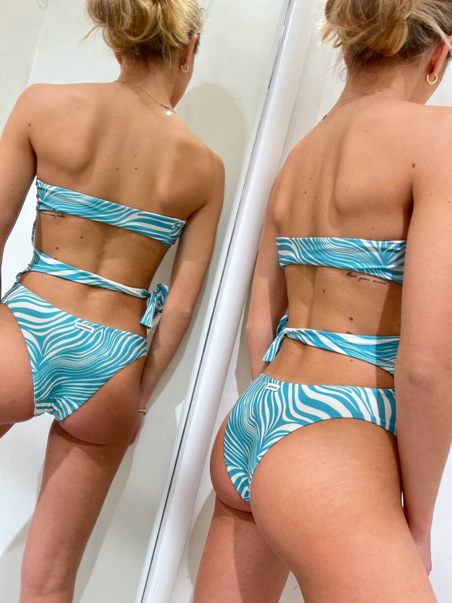 Shop Online Bikini intero Vivienne zebrato azzurro Matinée