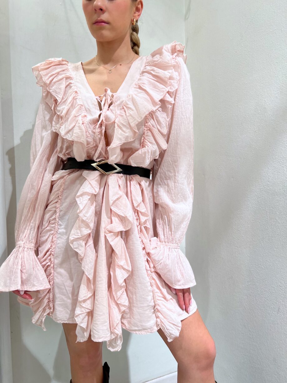 Shop Online Vestito corto rosa con rouches Have One
