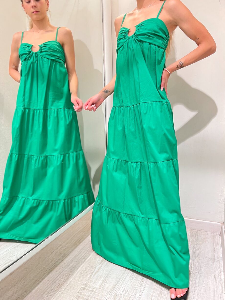 Shop Online Vestito lungo in cotone verde Souvenir