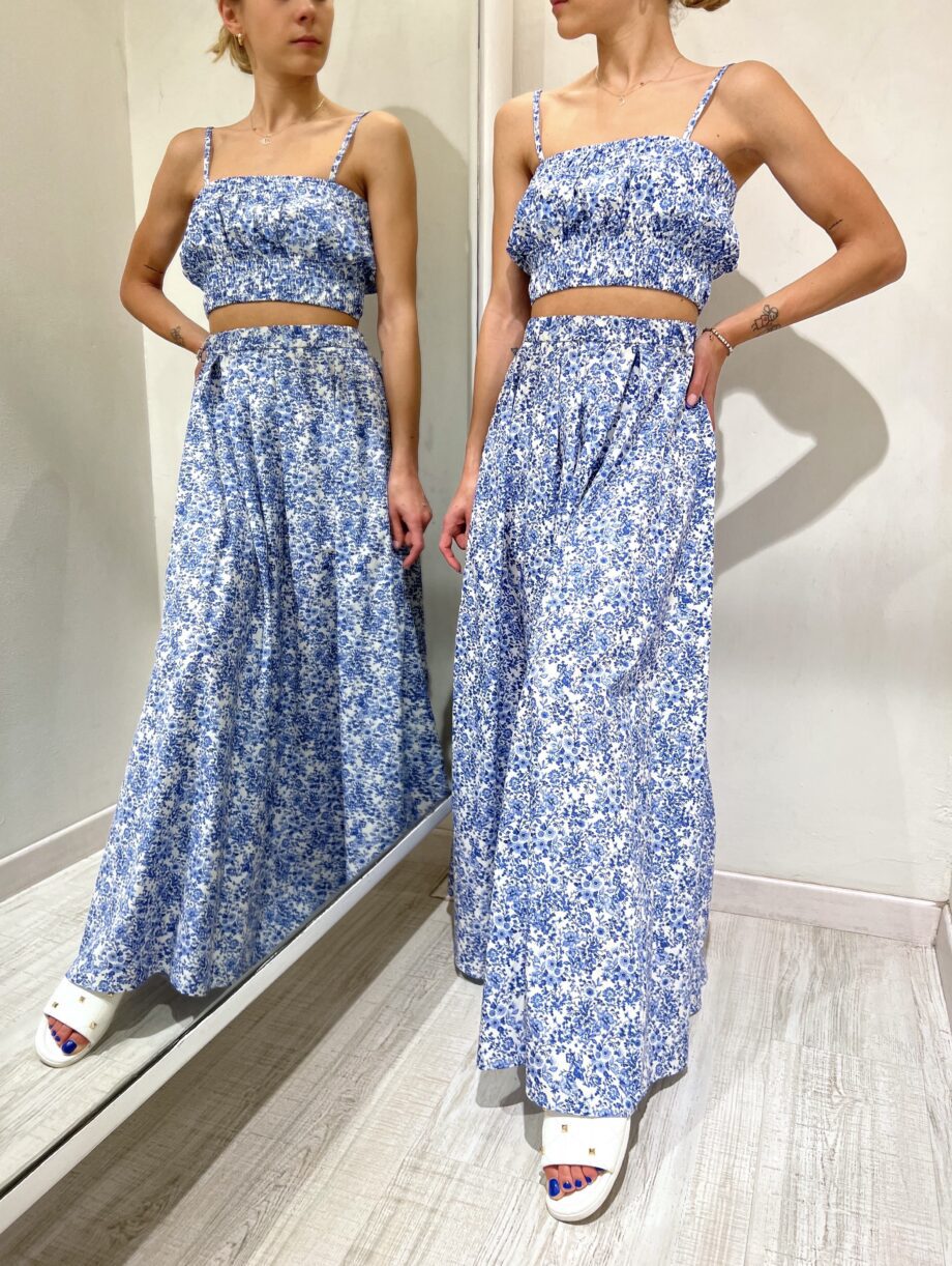 Shop Online Gonna lunga a fiori azzurra Vicolo