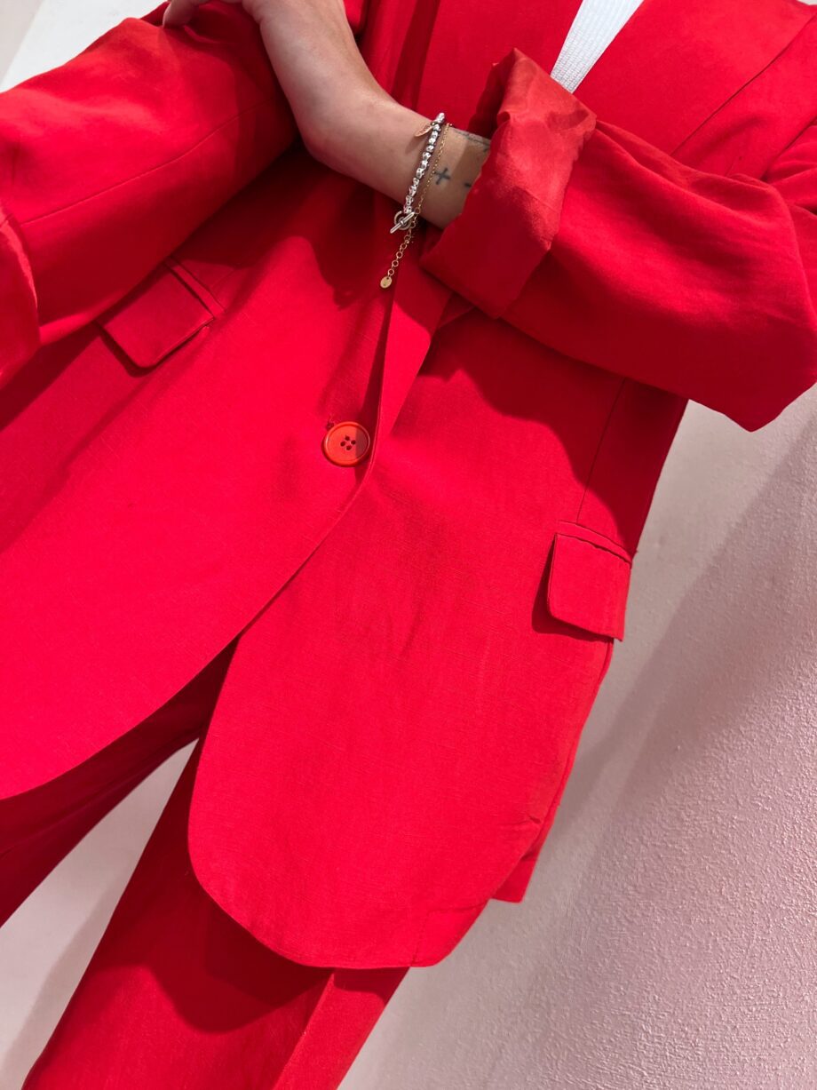 Shop Online Blazer rosso in lino Vicolo