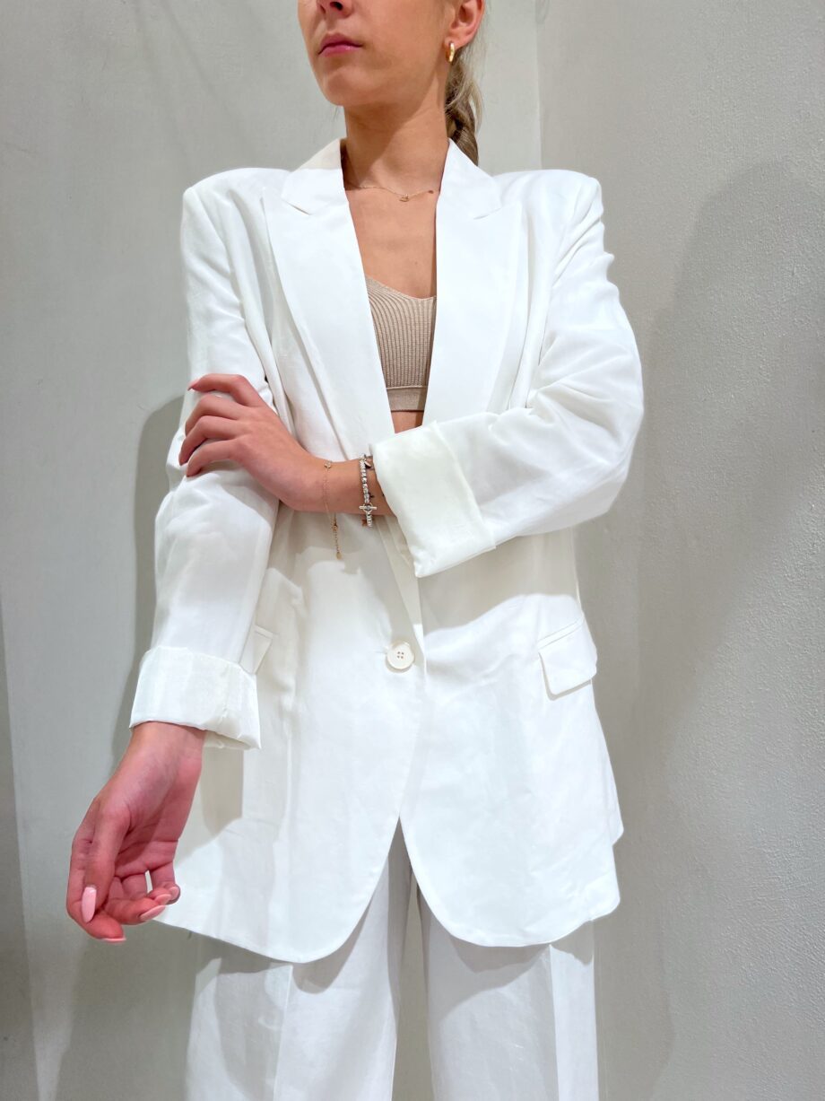 Shop Online Blazer bianco in lino Vicolo