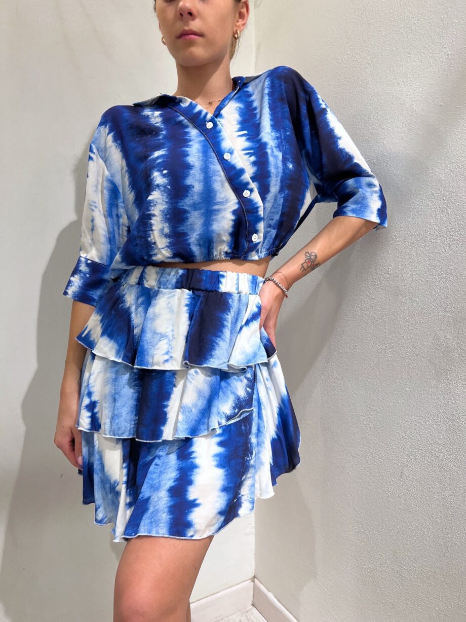 Shop Online Minigonna tie dye sfumato blu Vicolo