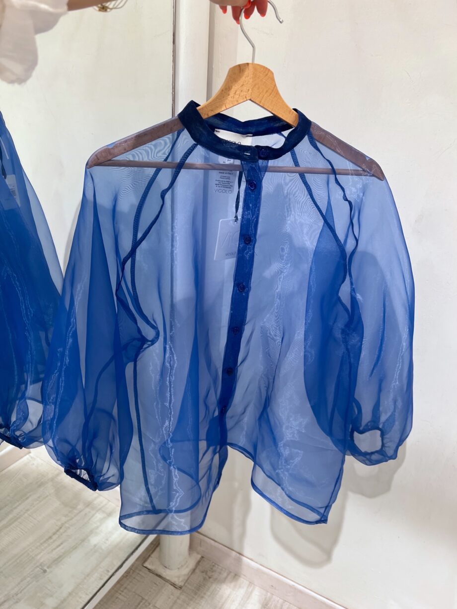 Shop Online Camicia bluette in organza maniche palloncino Vicolo
