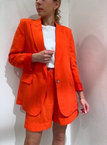 Shop Online Blazer arancio in lino Vicolo