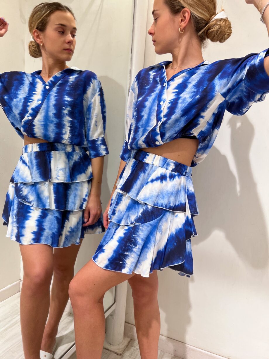 Shop Online Minigonna tie dye sfumato blu Vicolo