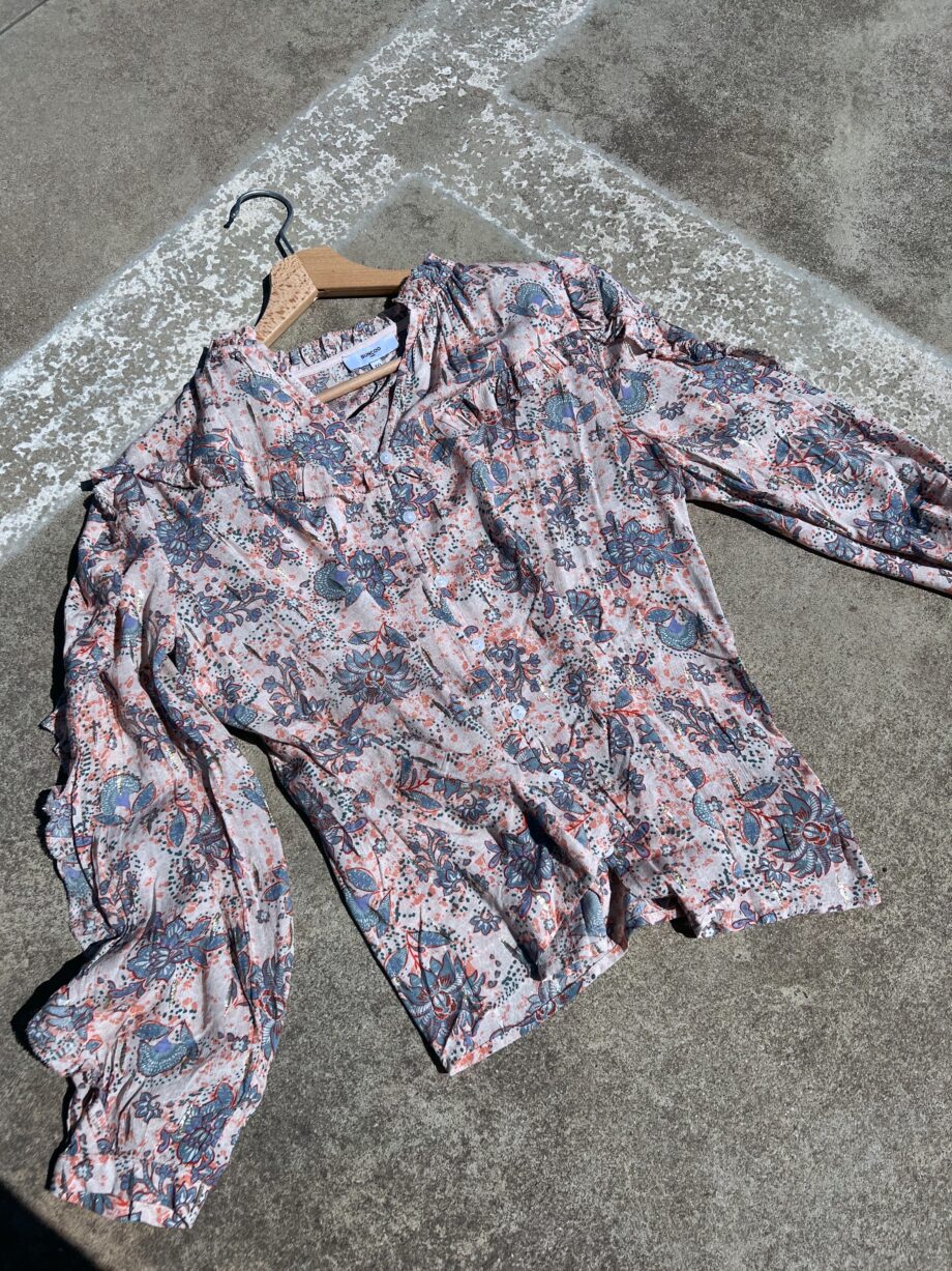 Shop Online Camicia fantasia floreale con rouches Suncoo