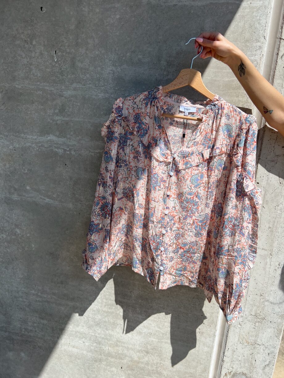 Shop Online Camicia fantasia floreale con rouches Suncoo