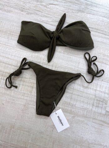 Bikini Emma verde militare a costine Matinée