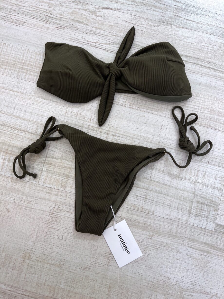 Shop Online Bikini Emma verde militare a costine Matinée