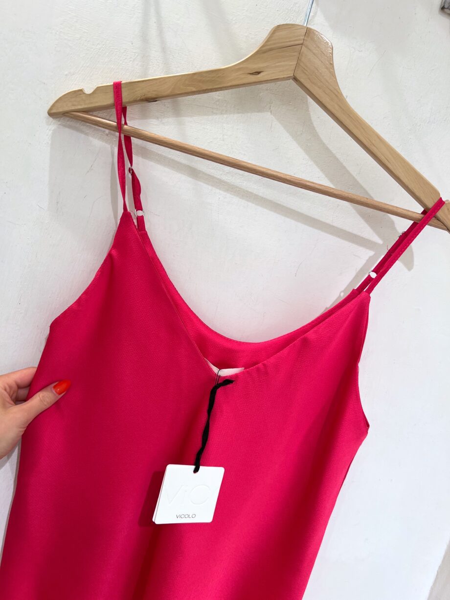 Shop Online Top in raso basic fucsia spalline sottili Vicolo