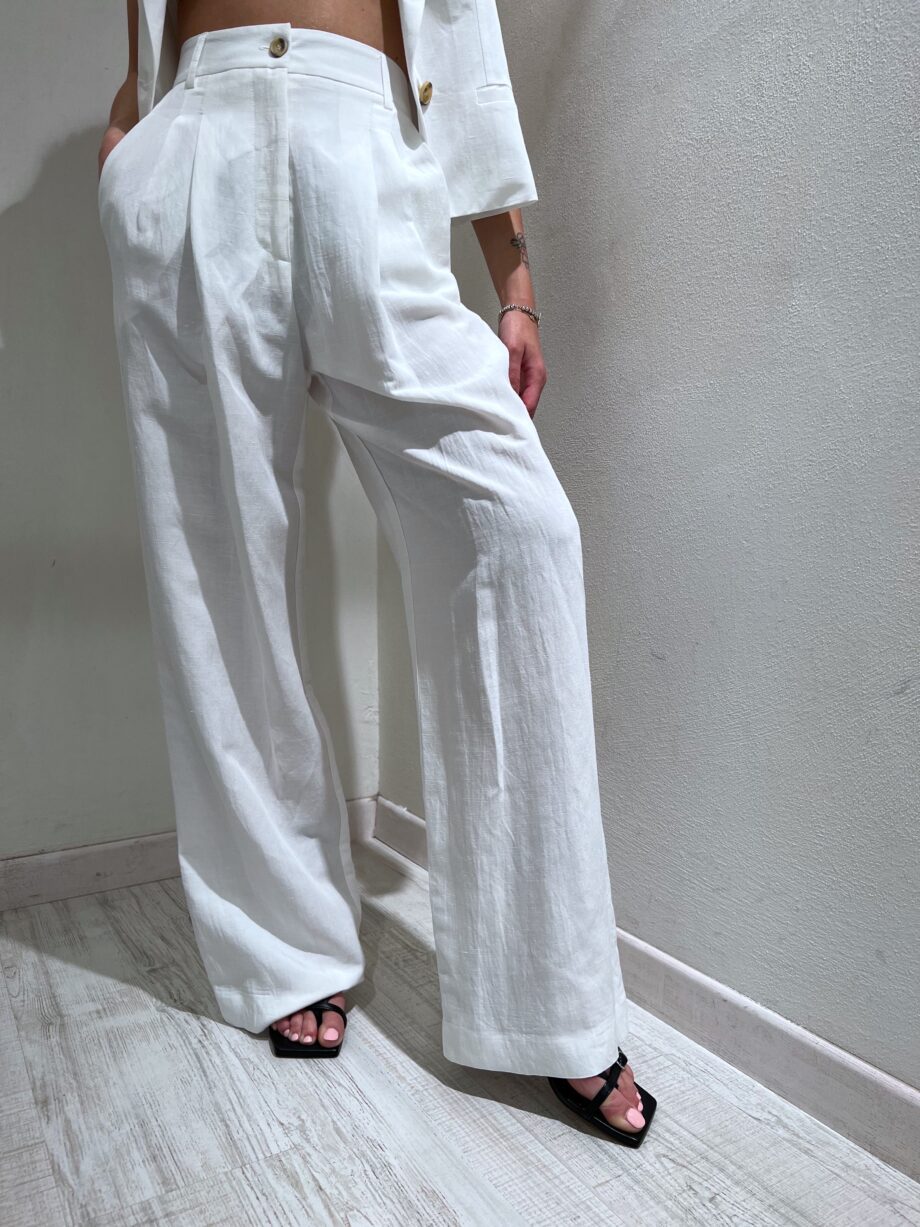 Shop Online Pantalone palazzo in lino bianco Have One