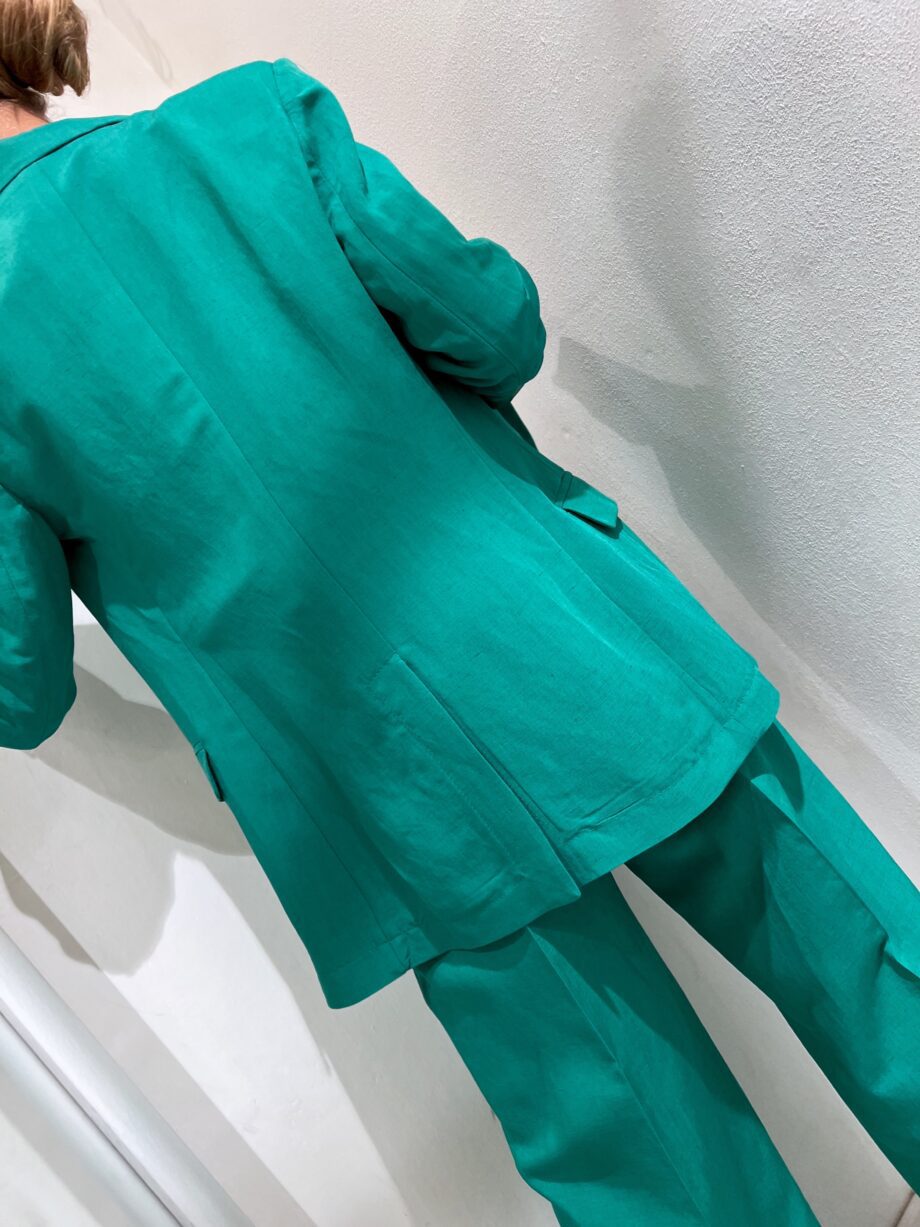 Shop Online Blazer verde in lino Vicolo