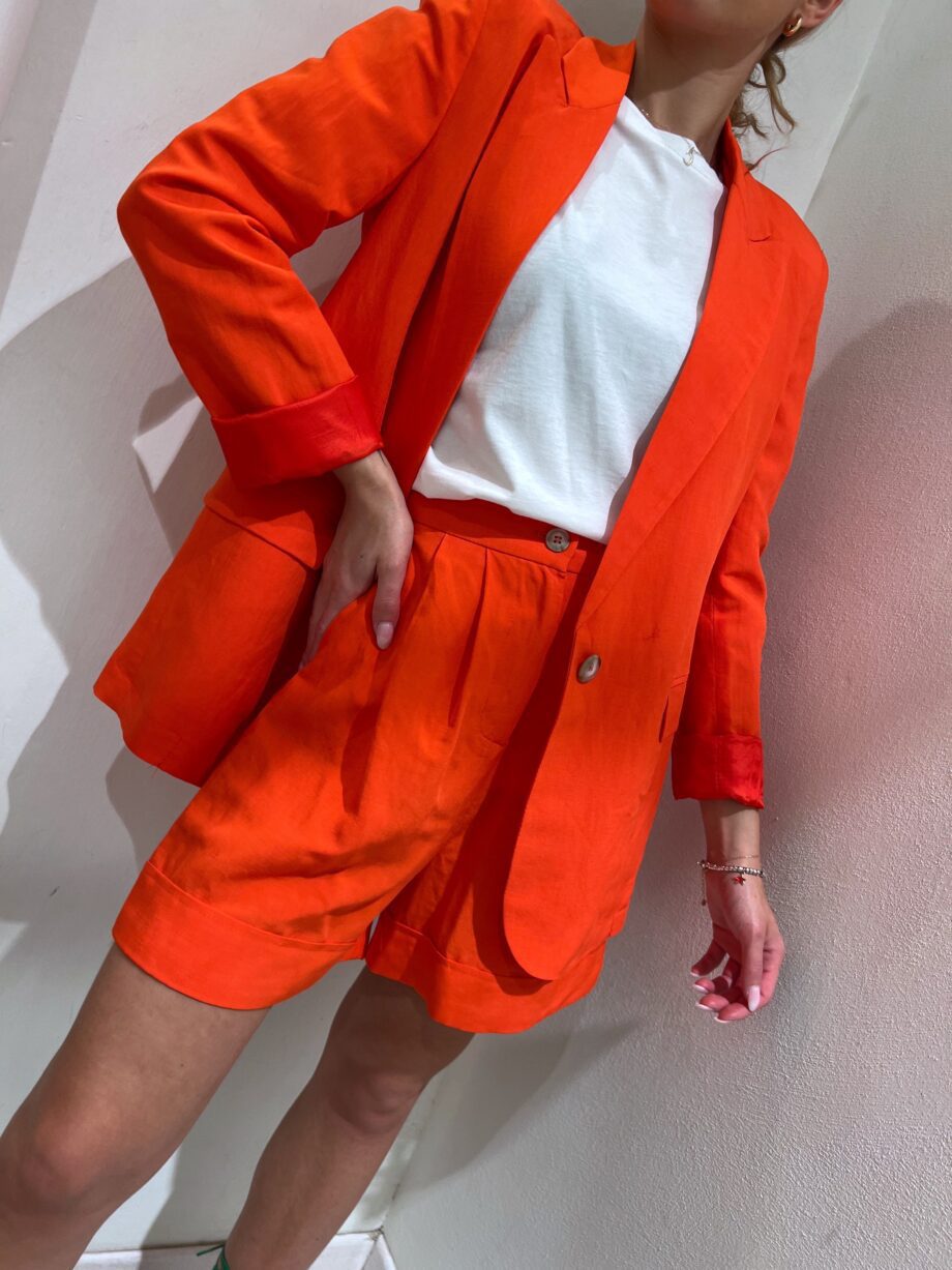 Shop Online Blazer arancio in lino Vicolo