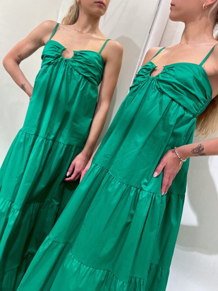 Shop Online Vestito lungo in cotone verde Souvenir