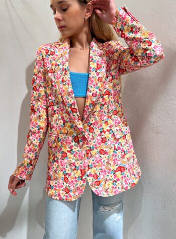 Shop Online Blazer un bottone fantasia fiori Vicolo