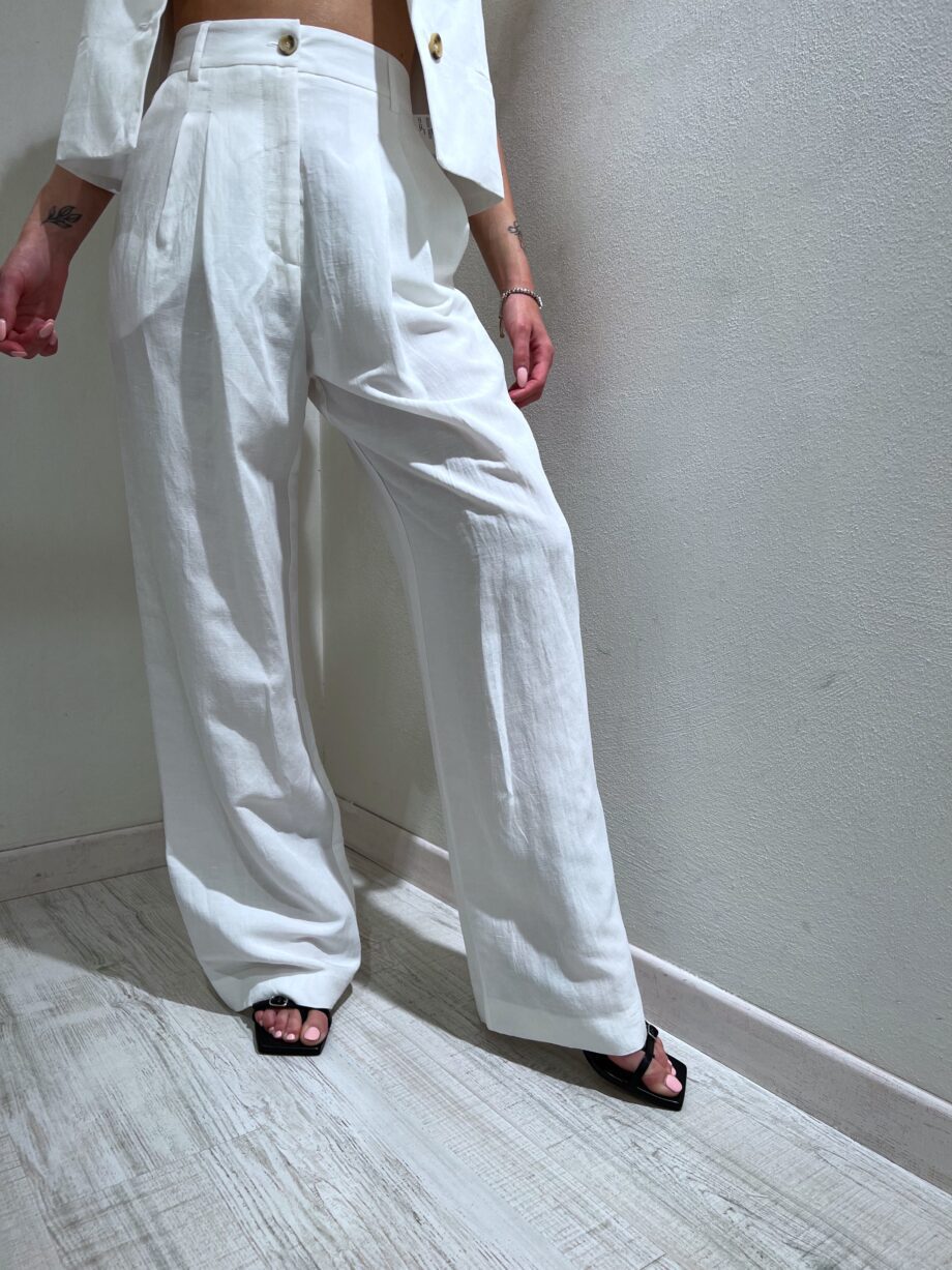 Shop Online Pantalone palazzo in lino bianco Have One