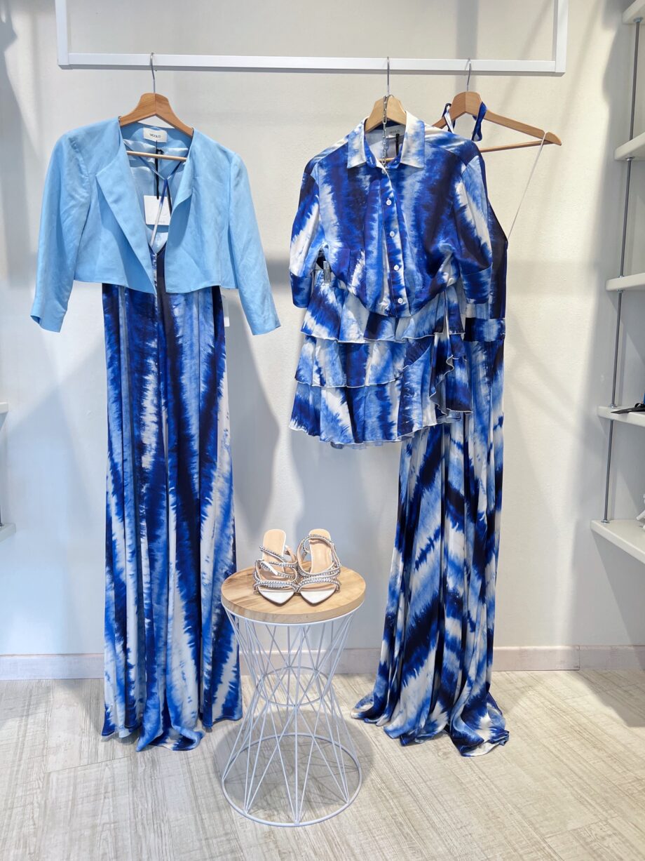 Shop Online Minigonna tie dye sfumato blu Vicolo