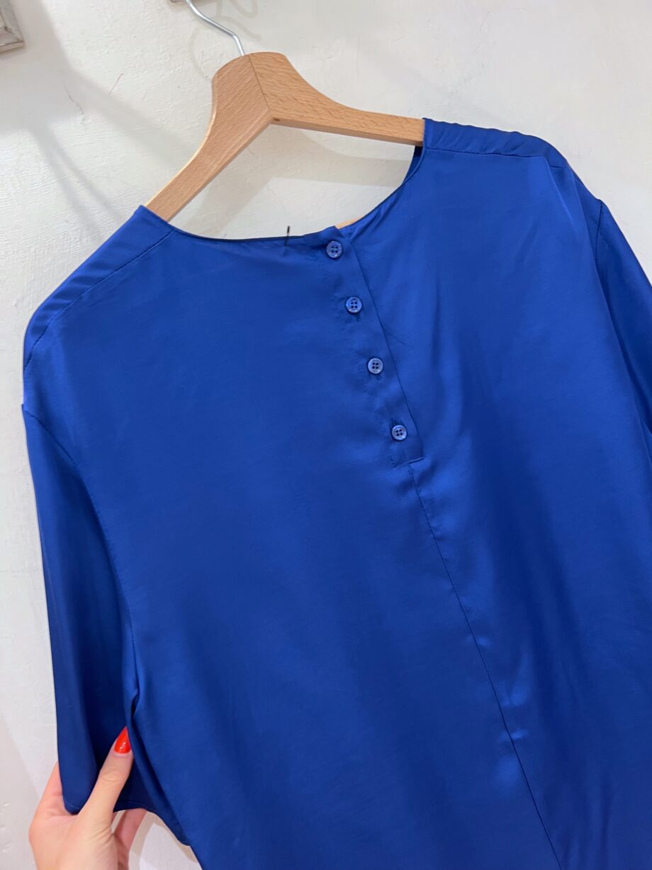 Shop Online Blusa in raso mezza manica bluette Vicolo