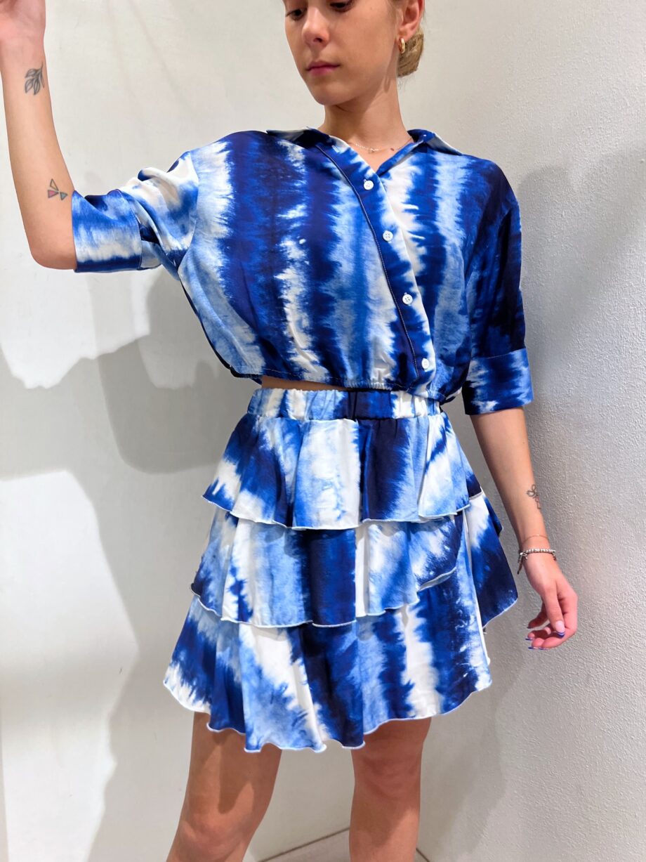 Shop Online Minigonna tie dye sfumato blu Vicolo