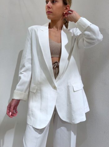 Shop Online Blazer bianco in lino Vicolo