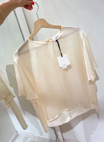 Shop Online Blusa in raso mezza manica panna Vicolo