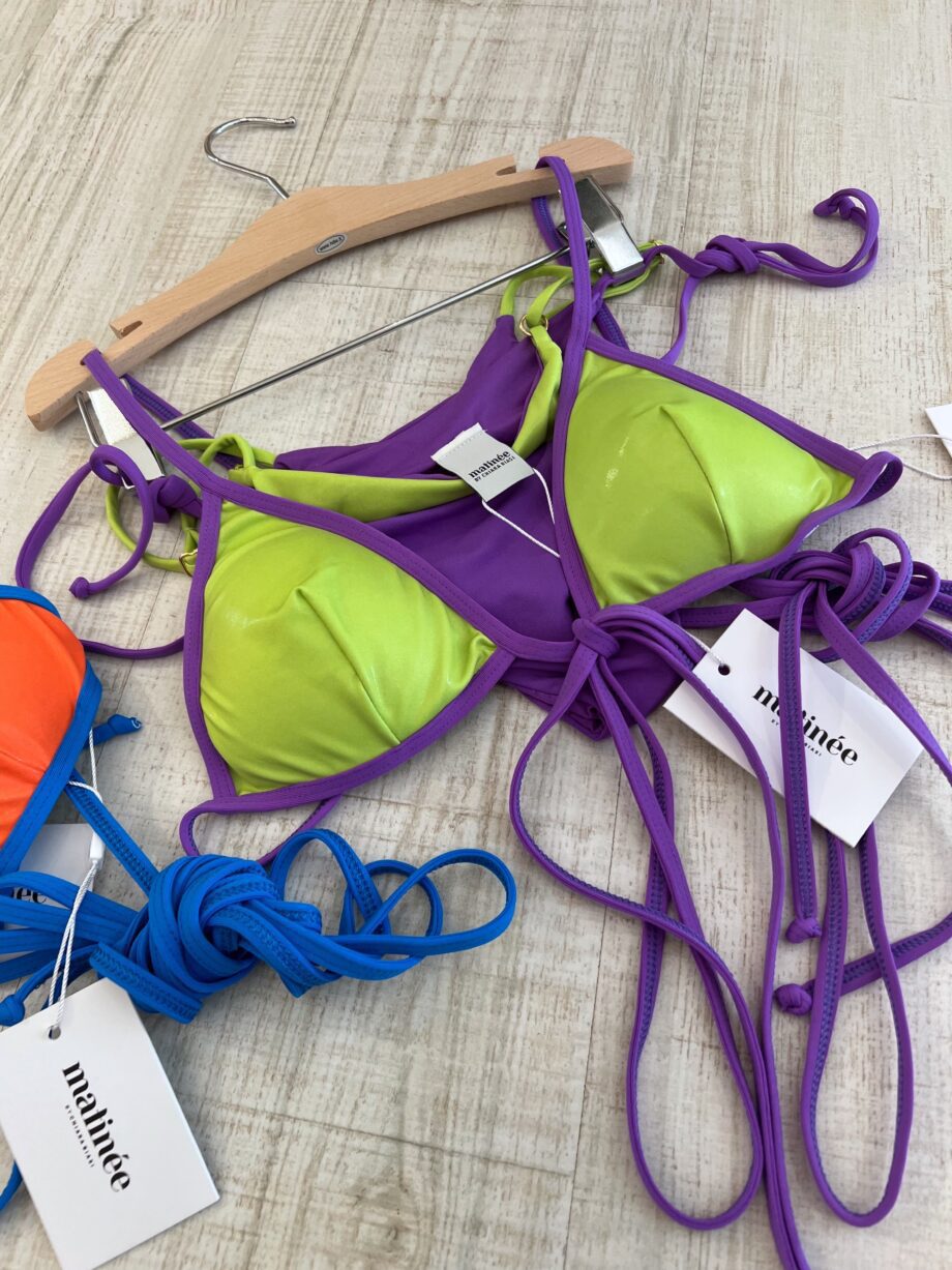 Shop Online Bikini triangolo Annie rainbow lime e viola Matinée