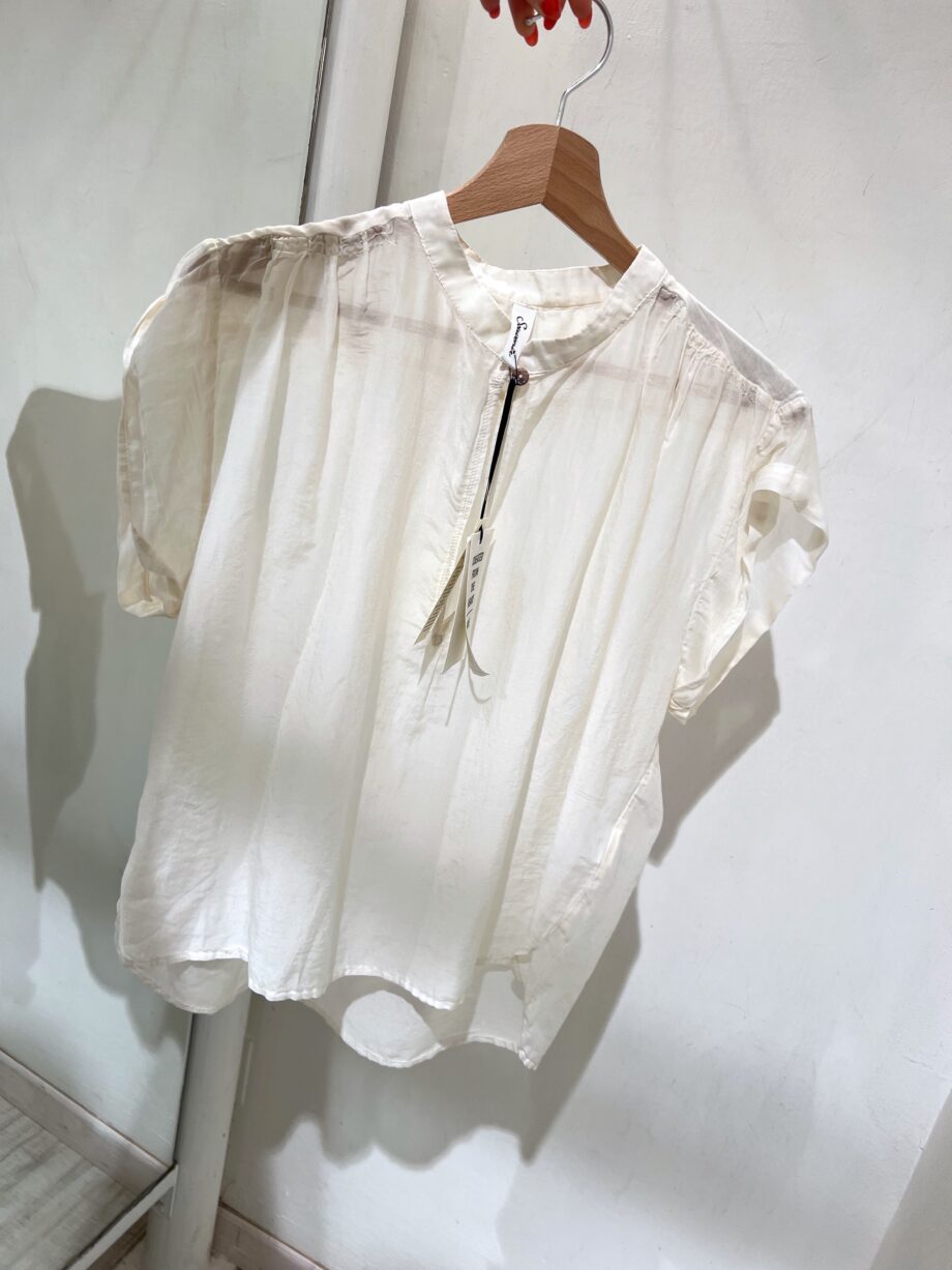 Shop Online Camicia panna semitrasparente in seta Souvenir