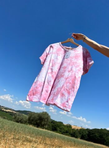 Shop Online T-shirt tie dye lunga rosa I AM ME