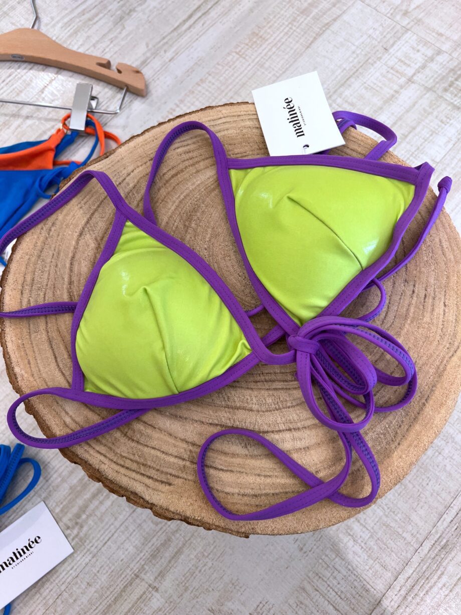 Shop Online Bikini triangolo Annie rainbow lime e viola Matinée