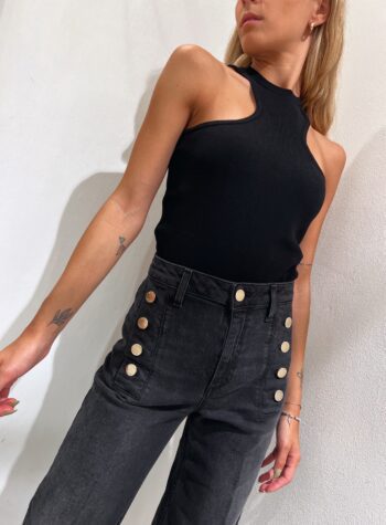 Shop Online Top in maglia nero scollo halter Vicolo