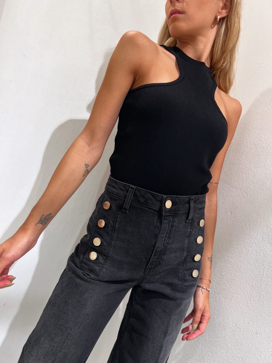 Shop Online Top in maglia nero scollo halter Vicolo