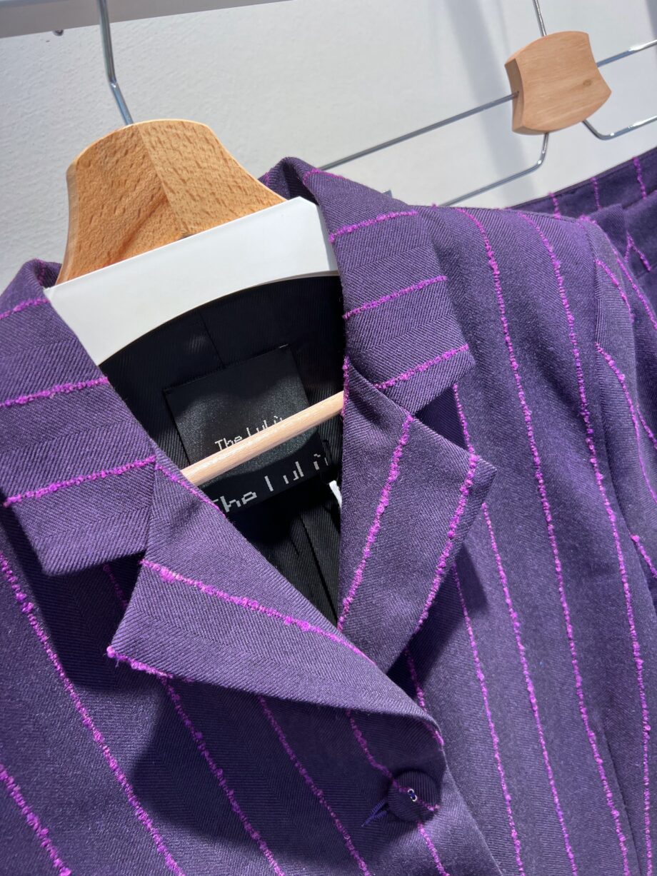 Shop Online Blazer monopetto viola a righe fucsia The Lulù