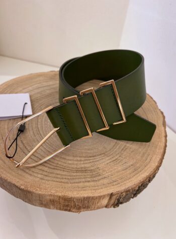 Shop Online Cintura alta verde militare fibbia dorata Suncoo