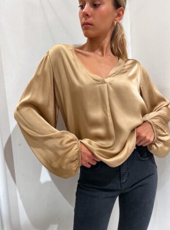 Shop Online Blusa beige maniche palloncino Have One