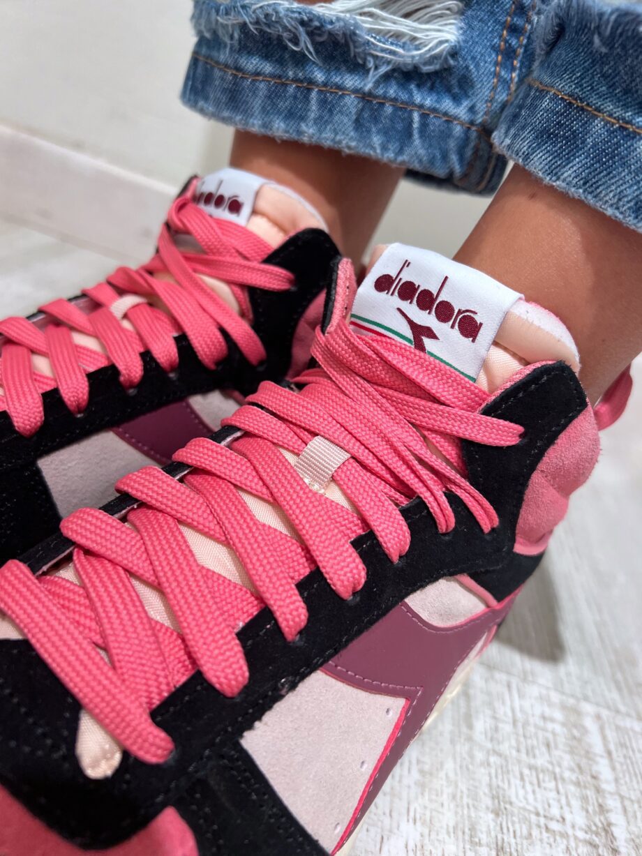 Shop Online Sneakers magic basket demi rosa e nere Diadora