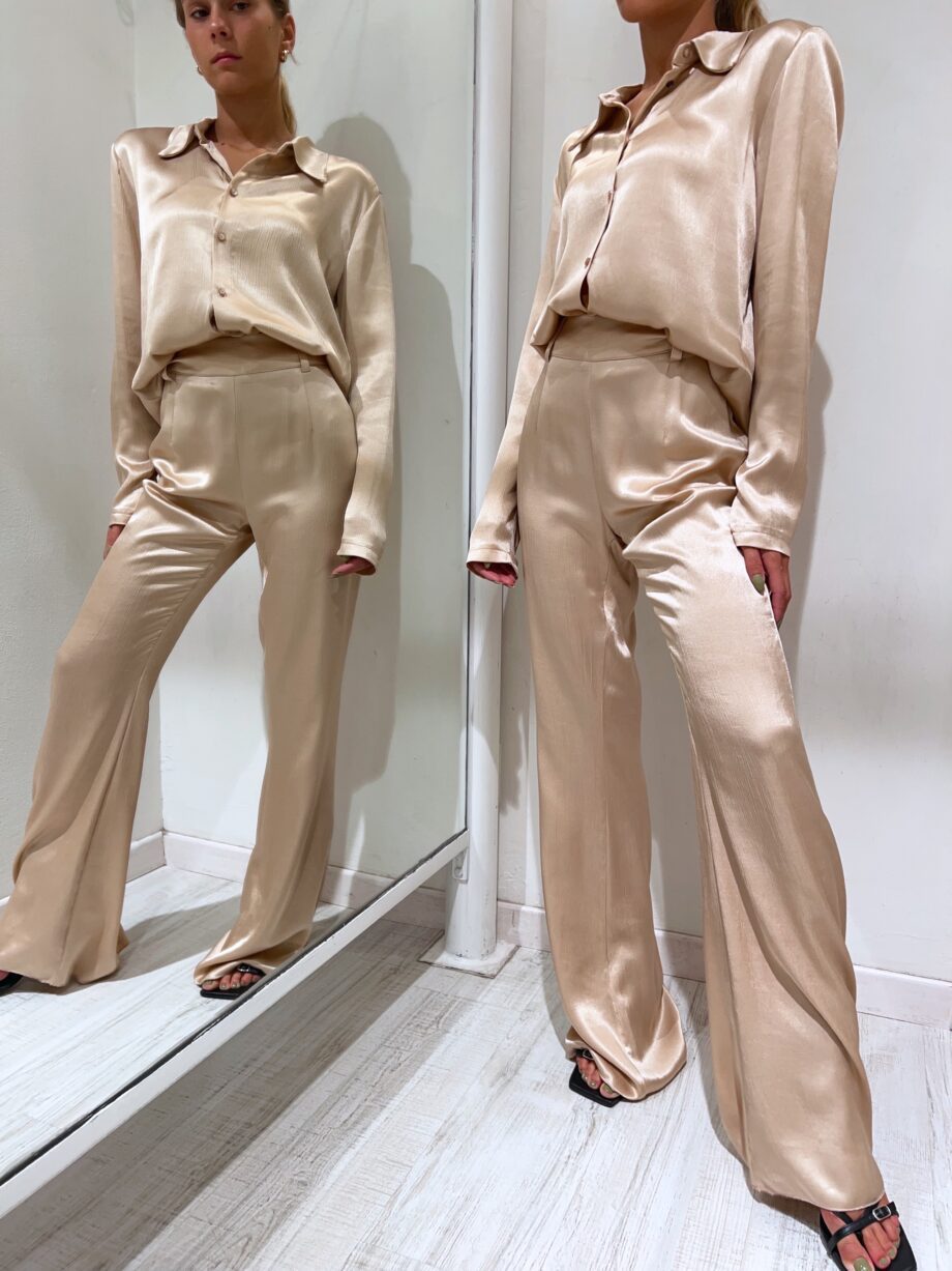 Shop Online Pantalone morbido in raso champagne Have One