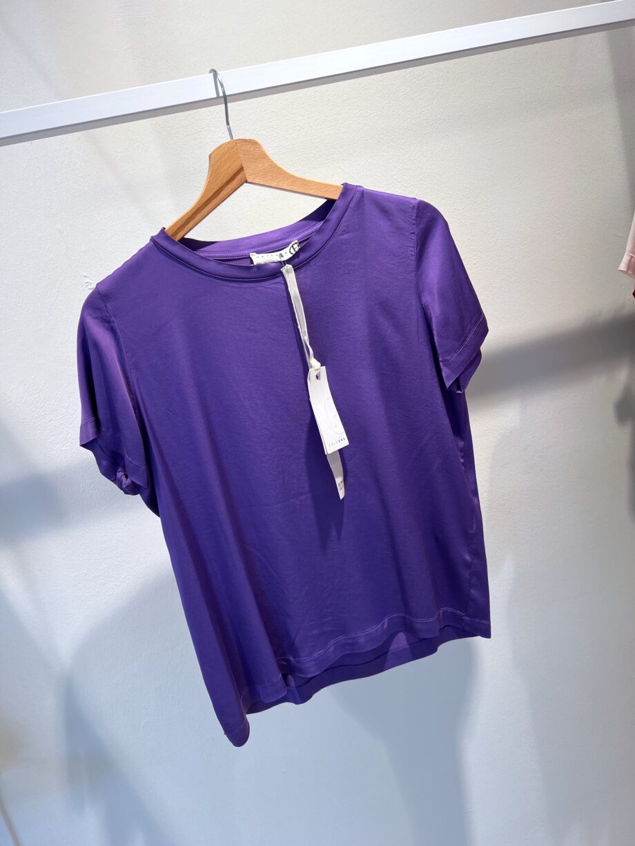 Shop Online T-shirt girocollo viola in viscosa Have One