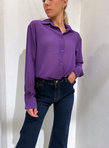 Shop Online Camicia viola in georgette semitrasparente Kontatto