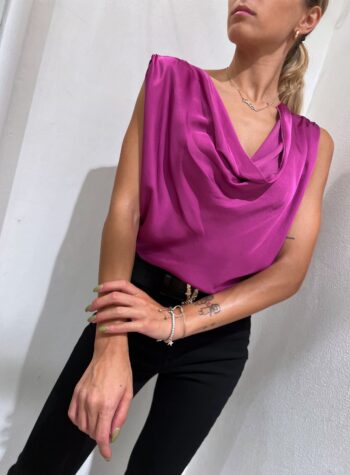 Shop Online Canotta morbida magenta scollo anello Vicolo