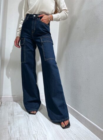 Shop Online jeans cargo scuro con cuciture Have One