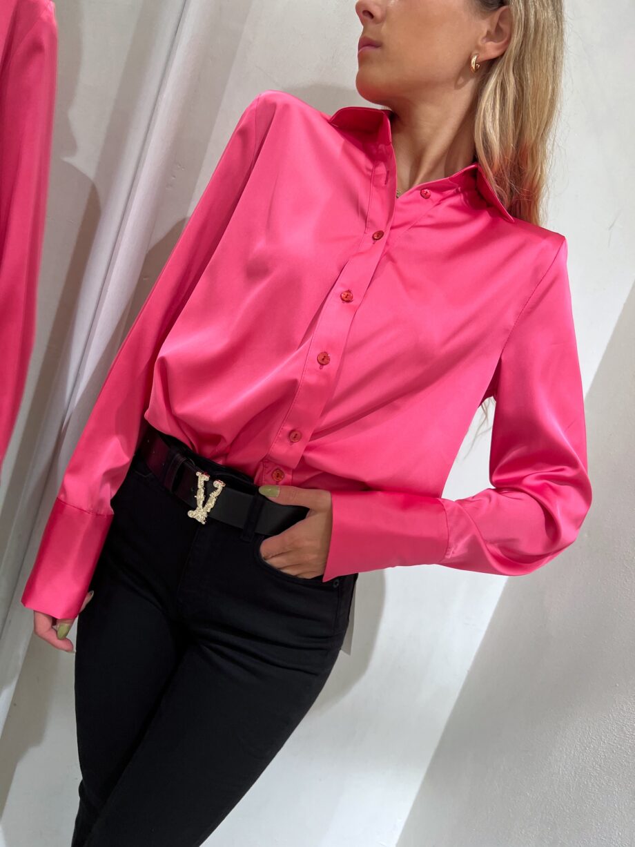 Shop Online Camicia in raso rosa con elastico Vicolo