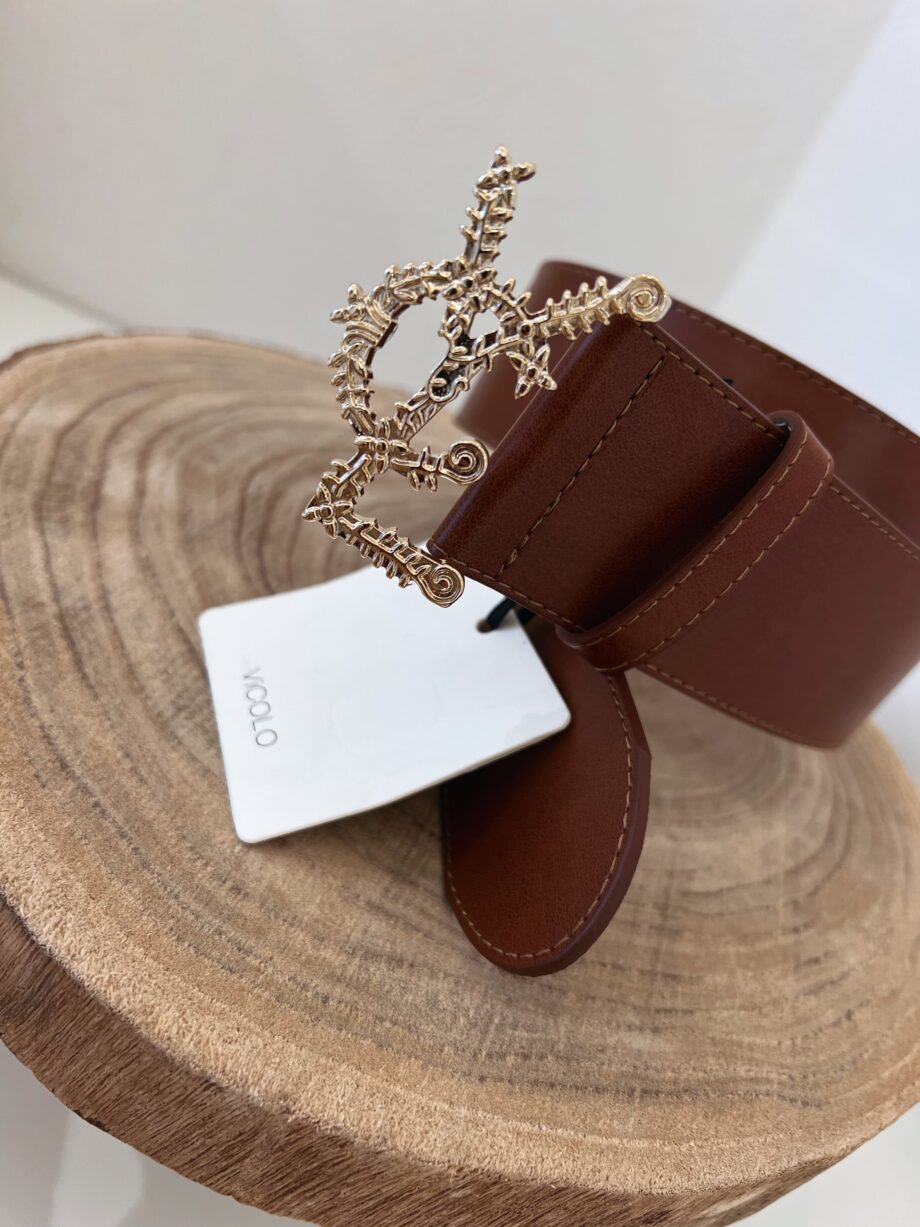 Shop Online Cintura marrone modello fibbia YSL lavorata Vicolo