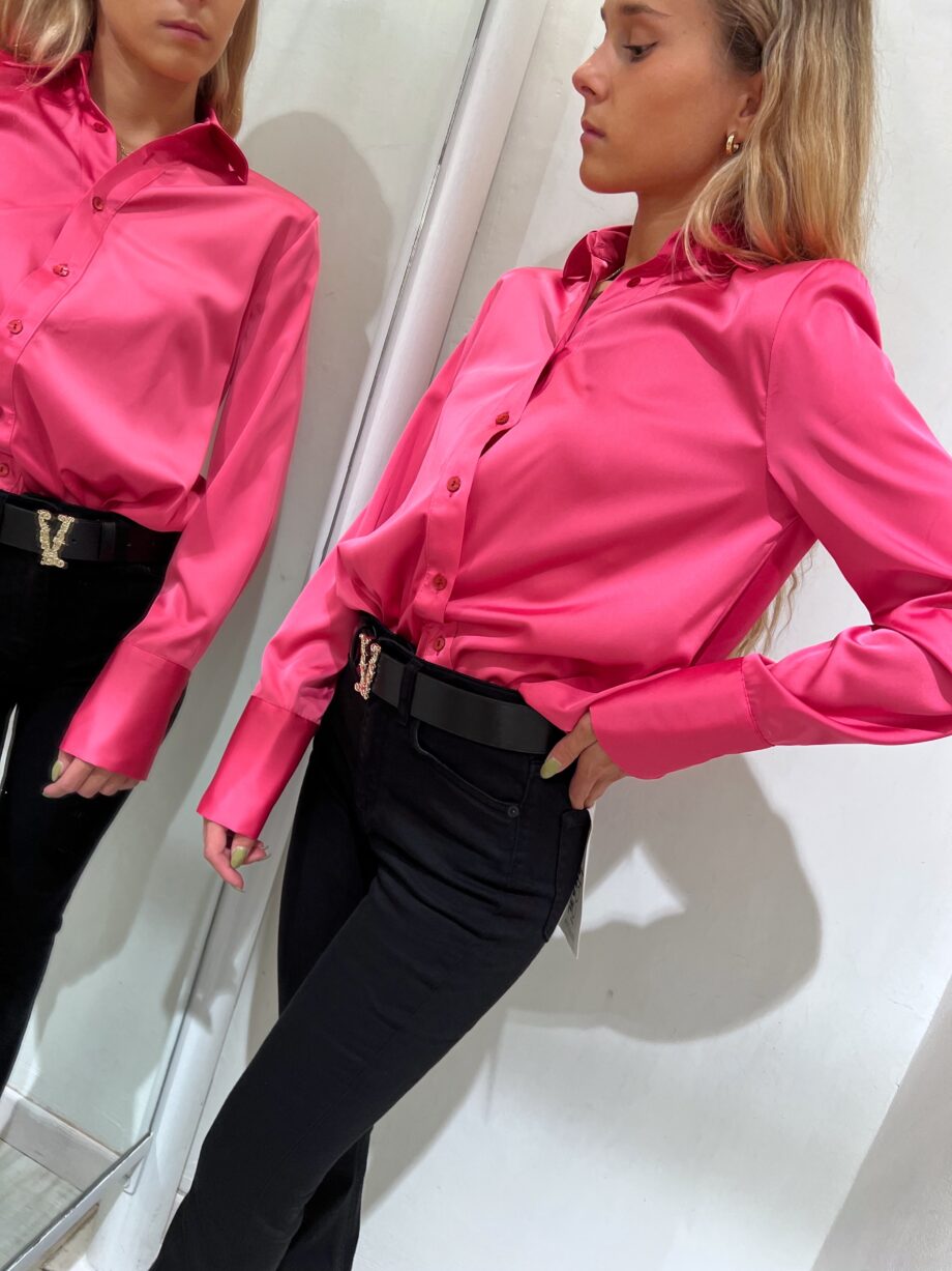 Shop Online Camicia in raso rosa con elastico Vicolo