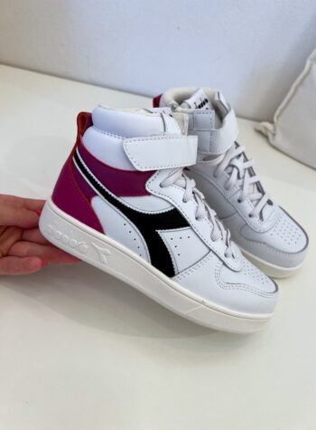 Shop Online Sneakers magic basket mid bianche e rosa Diadora